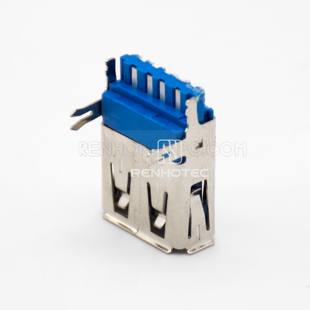 Female USB Connector 3.0 Type A 9 Pin Straight Panel Mount