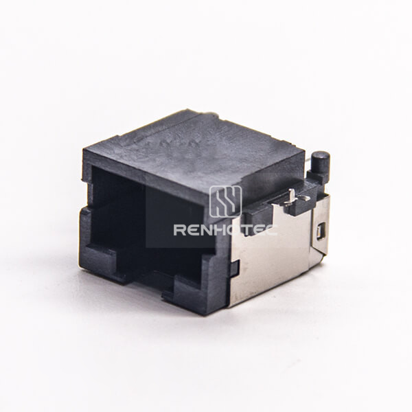 8P8C Modular Socket Connector Offset Type 90 Degree SMT for PCB Mount Shielded Without LED