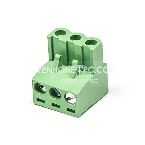 Terminal Block Plug Right Angle with 3 Screw Pluggable Connector