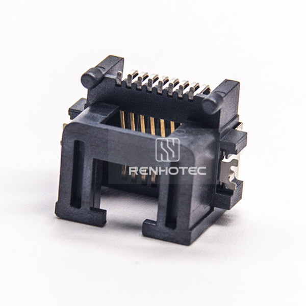 RJ45 8P8C Modular Shielded Right Angle SMT Type for PCB Mount