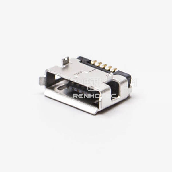 Micro USB Female Socket Type A DIP Straight Through Hole