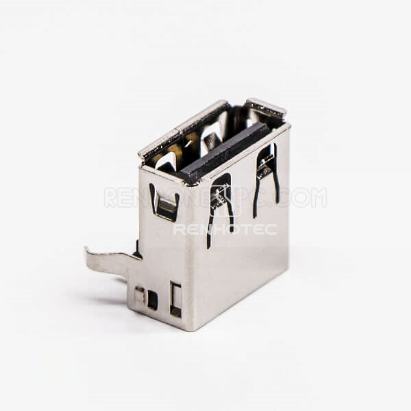 Black USB 2.0 Right Angle Female Type A DIP for PCB Mount