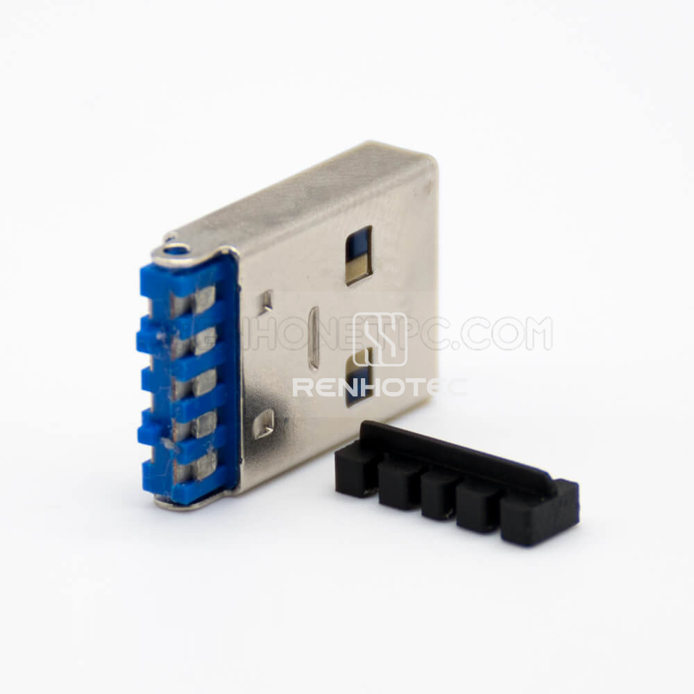 9-Pin USB Type-A Male Cable Connector, Straight