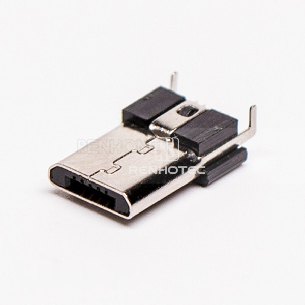 Male Micro USB Connector Right Angle DIP 5 Pin Type B For PCB