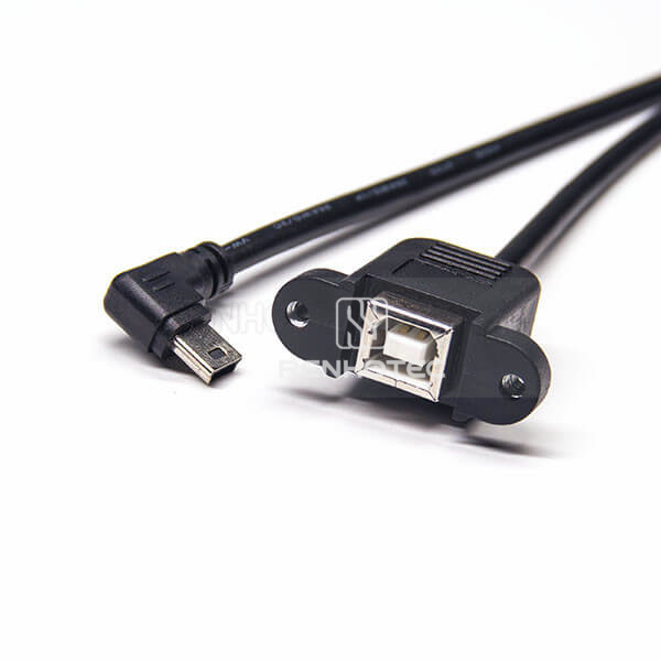 USB to Mini USB Cable Type B Female to Right Angle Mini USB Male