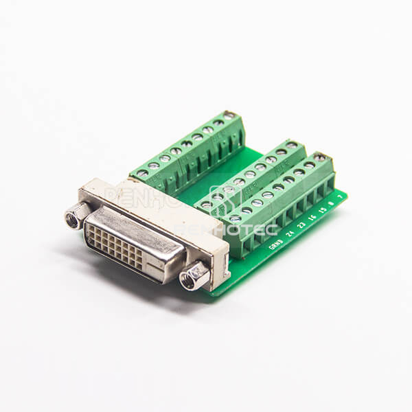 DVI A Connector Straight 24+1Pin Female Cable Terminal 27 Holes To Straight Breakout Board Adapter