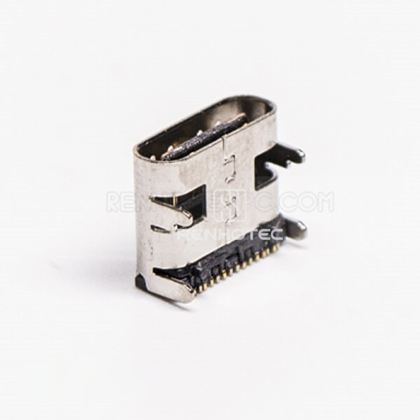 90 Degree USB Type C Female SMT Through Hole for PCB Mount