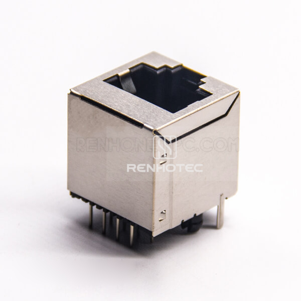 RJ45 Shielded Coupler Straight 1*1 Port Modular Connector DIP Type for PCB Mount
