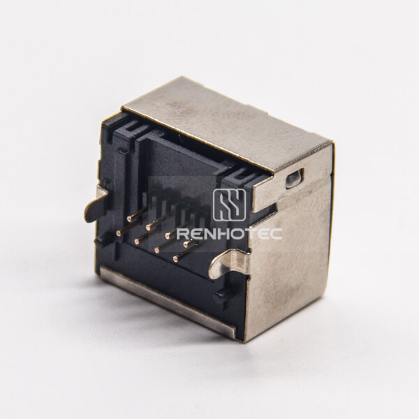 RJ45 Port Ethernet Netword Socket 90 Degree Shielded DIP Type PCB Mount