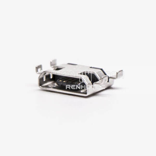 Micro USB Jack 5 Pin Type B Straight offset Type SMT for Phone 9.65MM