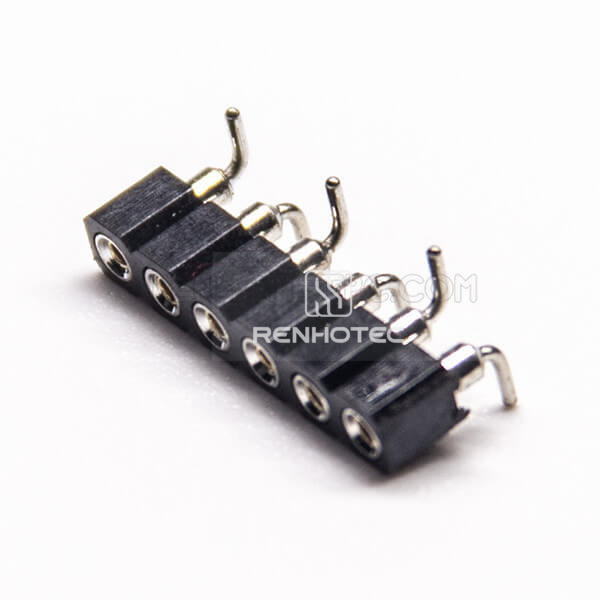 6 Pin Female Header Single Row SMT 2.54mm Picth PCB Mount