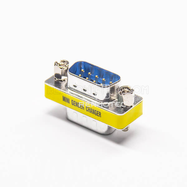 DB9 Male To Male Adapter 9 Pin Straight Metal Standard D-SUB