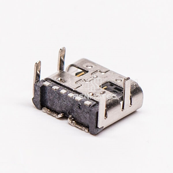 Right Angle USB Type C Female SMT Through Hole