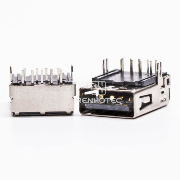 Female USB3.0 Harpoon 90 Degree Through Hole for PCB Mount