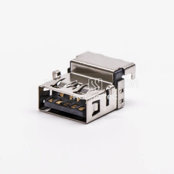 Offset Type USB 3.0 Female Right Angle Type A DIP for PCB Mount