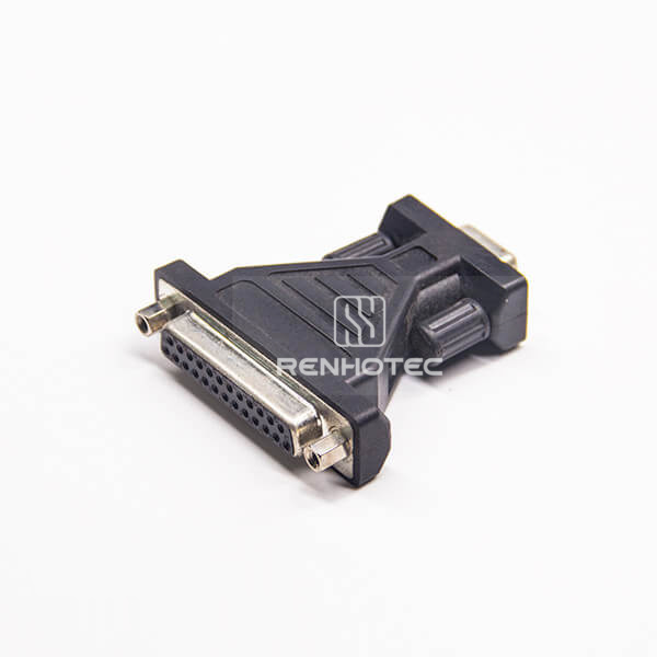DB9 Pin Female To Standard D-SUB Female 25 Pin Straight Injection Adapter