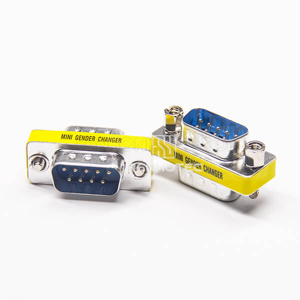 DB9 Male To Male Adapter 9 Pin Straight Metal Standard D-SUB