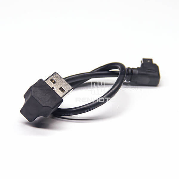 USB Type-A Male to Mini USB Male Angled Cable