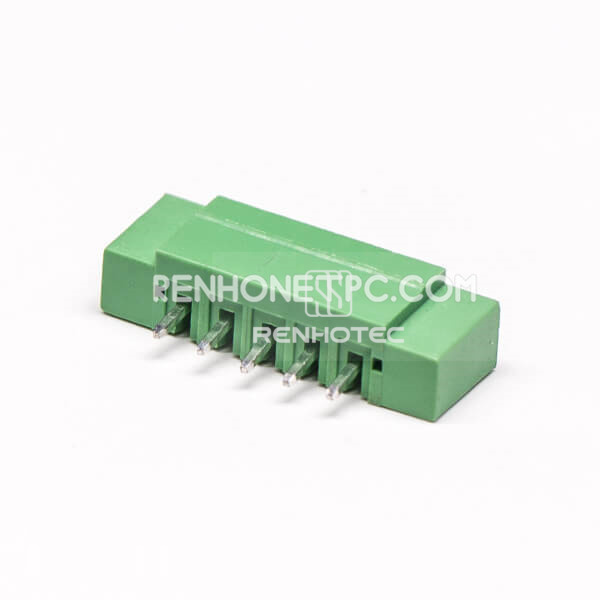 5 pin Terminal Block Straight Through Hole Green Pluggable Connector