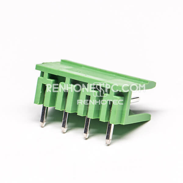 Right Angle Terminal Block 4pin Green Pluggable Connector