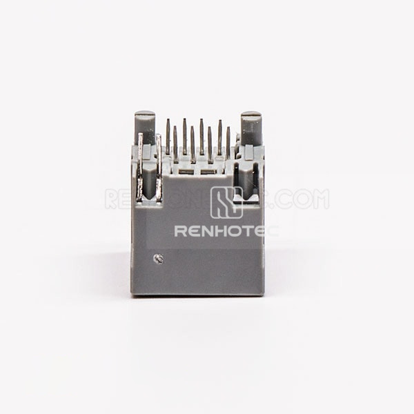 1 Port RJ45 Female PCB Connector Gray Unshield and With LED for PCB