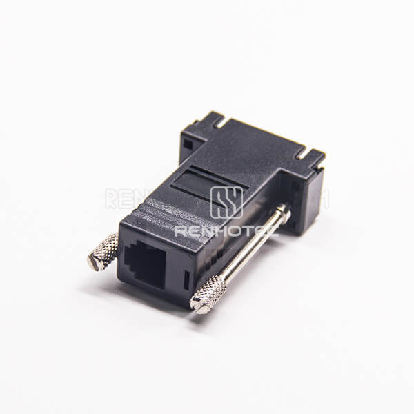 DB9 To RJ12 Adapter Female To Female Straight Plastic Shell Assembly Standard D-SUB