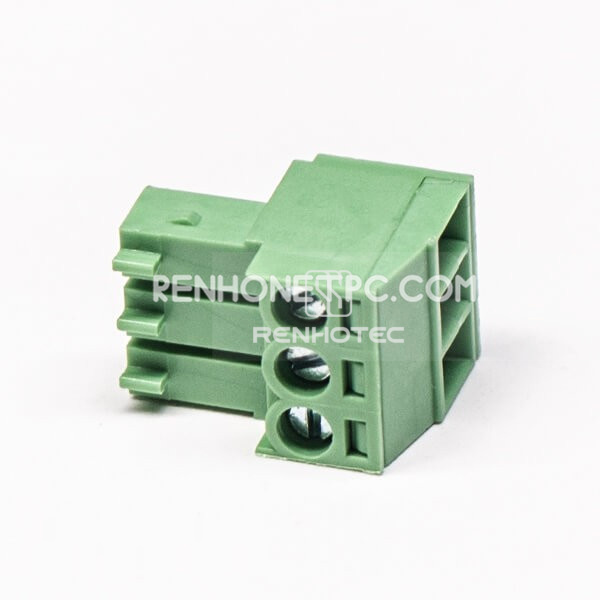 Plug in Terminal Block Connector Straight Through Hole with 3 Screw Green Connector