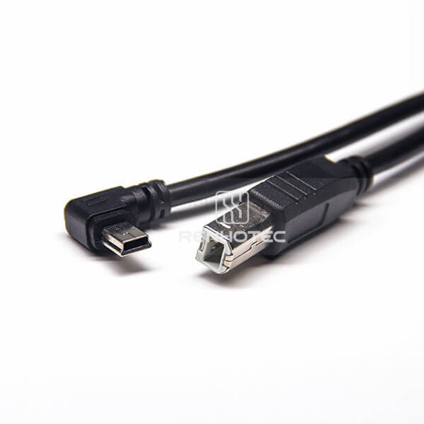 USB to Mini USB Charging Cable Mini USB Left Angle Male Long to USB Type B Straight Male 1M Extension Cable