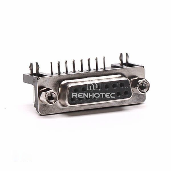 15 Pin Female Solder D-SUB Connector Right Angle Solder Type with Stamped Pin for PCB