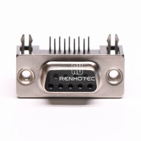 D-SUB 9 Pin Female Right Angle Staking Type for PCB Mount Connector