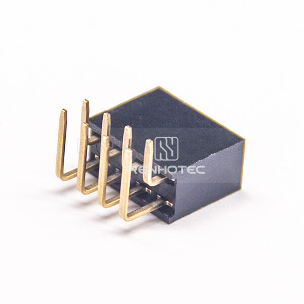 Right Angle Female Header Pin Connector Dual Row Y Type 2.54mm Picth