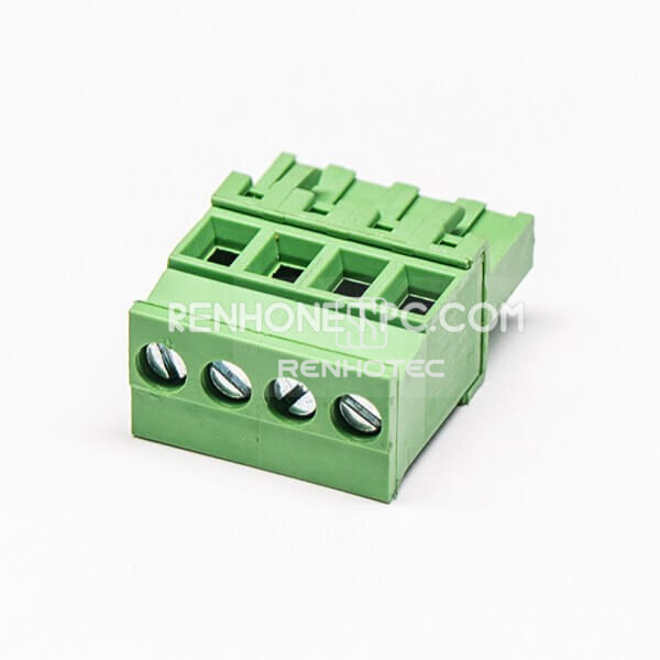 Plug in Terminal Block Connector 4pin Straight Through Green Connector