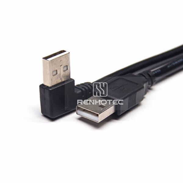 Right Angle USB A Cable 2.0 Male to Male 180 Degree