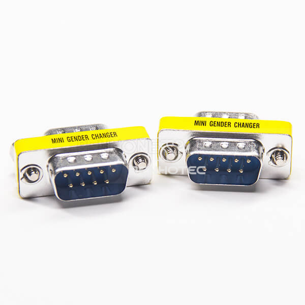 DB9 Male To Male Adapter 9 Pin Straight Metal Standard D-SUB