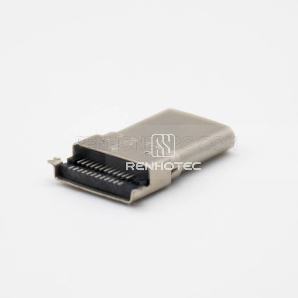 Panel Mount USB 3.1 Type-C Male Connector Offset Type SMT Type Through Hole
