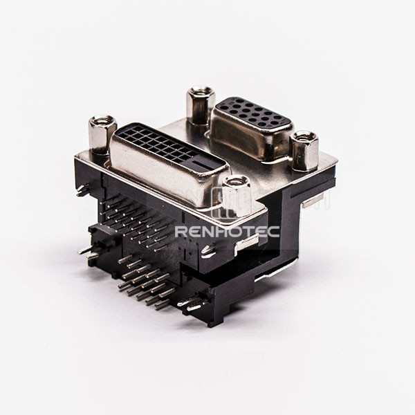 Staking Type DVI and VGA Female Right Angle