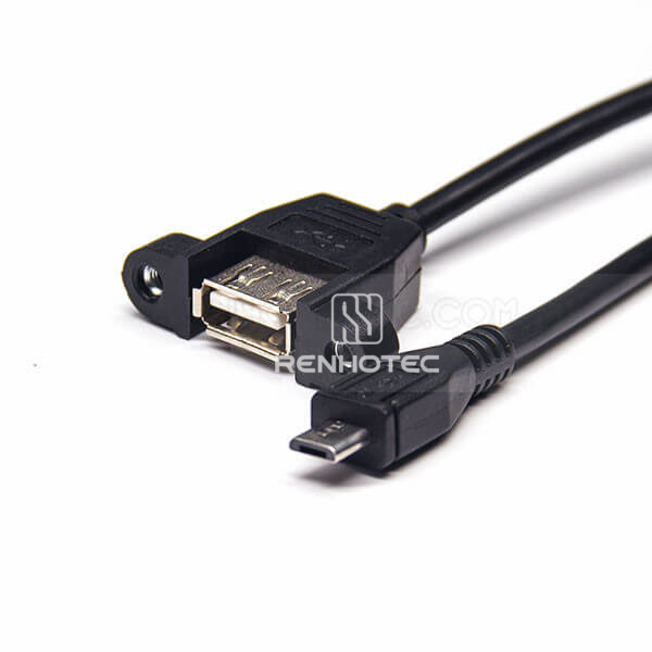 OTG Micro USB Cable 180 Degree Male to USB A Female Straight