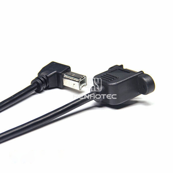 USB Type B OTG Cable Right Angle Male to Female Connector