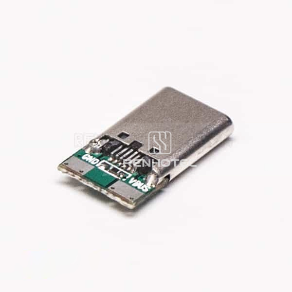 USB Type C Port Plug Straight 12 Pin PCB Mount