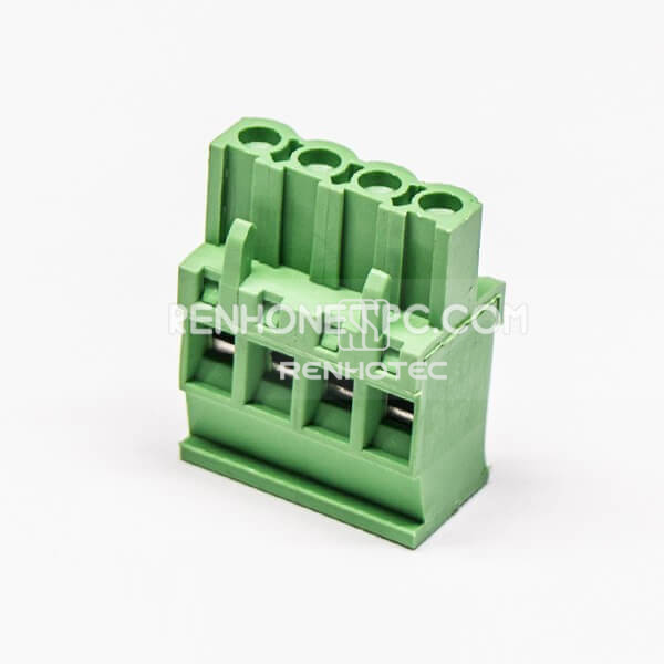 Plug in Terminal Block Connector 4pin Straight Through Green Connector