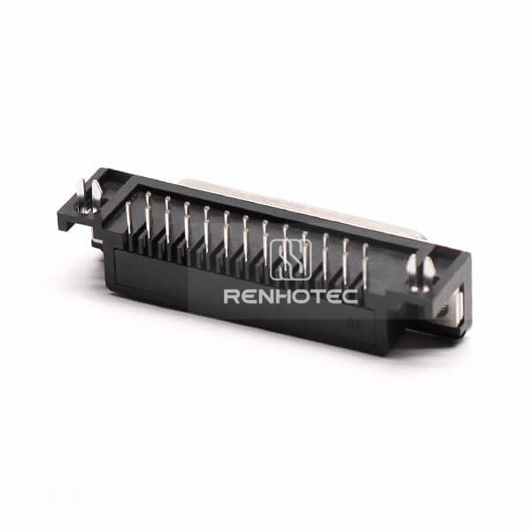 25 Pin D-SUB Female Right Angle Staking Type for PCB Mount Connector
