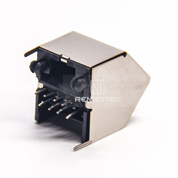 RJ45 Network Socket Shielded Jack 45° 8P8C Through Hole for PCB