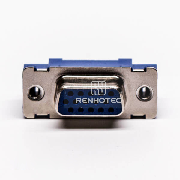 D-SUB 15 Straight Female High Density Blue Through Hole for PCB Mount