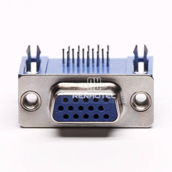 DB 15 Jack Right Angle High Density Through Hole Harpoon for PCB Mount