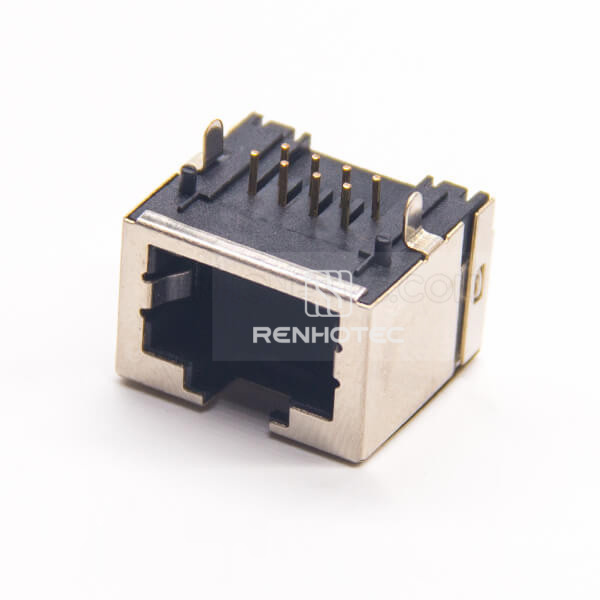 RJ45 Port Ethernet Netword Socket 90 Degree Shielded DIP Type PCB Mount