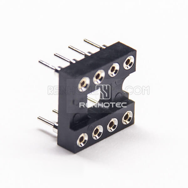 2.54mm Header Double Circular Holes Socket 180 Degree Dip