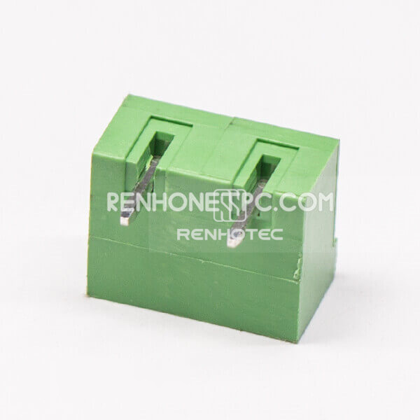 2 pin Terminal Block Connector Angled Through Hole PCB Mount