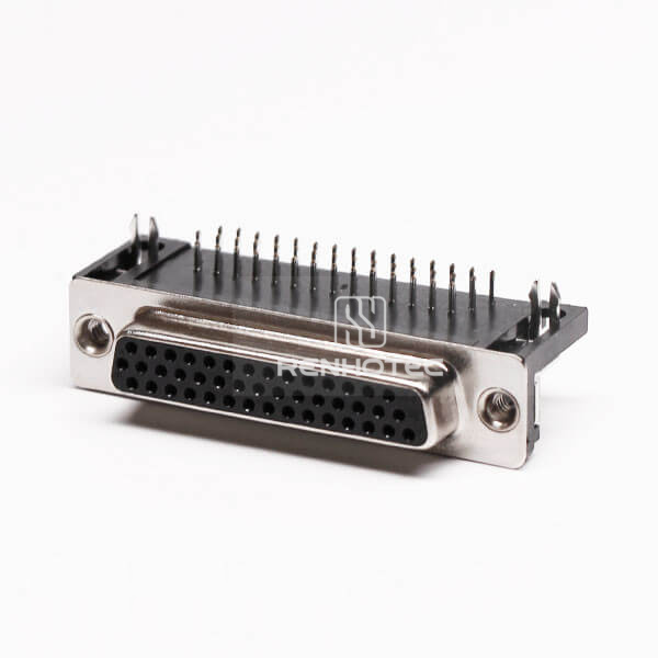 D-SUB 44 Pin Right Angle Female Connector Solder Type for PCB Mount