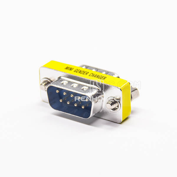 DB9 Male To Male Adapter 9 Pin Straight Metal Standard D-SUB