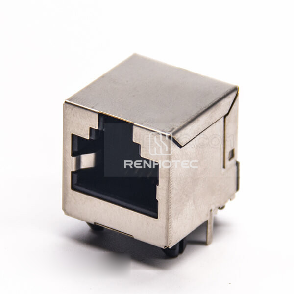 RJ45 Ethernet Socket Shielded Jack 90 Degree Through Hole PCB Mount